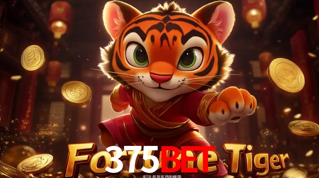 O carismático mascote do jogo de slot Fortune Tiger, um tigre fofo em pose de artes marciais, pronto para trazer sorte e multiplicadores de ganhos no cassino online 375bet.